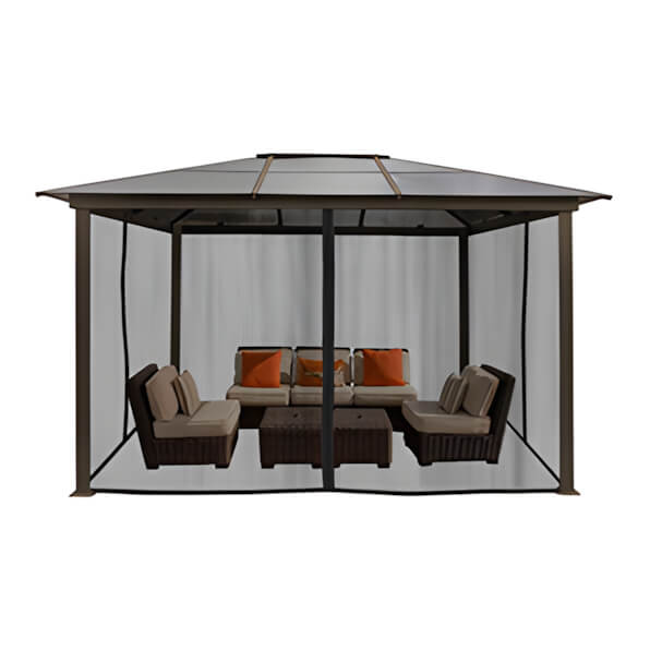 Paragon Outdoor Madrid 10 x 13 ft. Hard Top Gazebo with Mosquito Netting