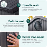 Keter Darwin 6 Foot x 8 Foot Outdoor Garden Tool Storage Shed w/Window, Graphite