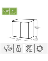 Keter Premier XL 41 cu. ft. Horizontal Resin Weather Resistant Garden/Outdoor Storage Small Shed (used)