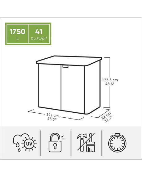 Keter Premier XL 41 cu. ft. Horizontal Resin Weather Resistant Garden/Outdoor Storage Small Shed (used)