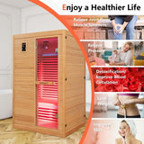 *Best Seller* - Mega Sale-Bonus Free Red Light Therapy-Costway-2-3 Person 3D Premium Infrared Sauna With PureTech Carbon Panel Low EMF-Chromotherapy- #1 Selling Sauna In North America