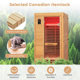 *Mega Sale*-Costway Premium 1 Person Infrared Sauna With Chromotherapy , Bluetooth Speakers and Low EMF, JV11410US, NO DISCOUNT CODE ALLOWED!