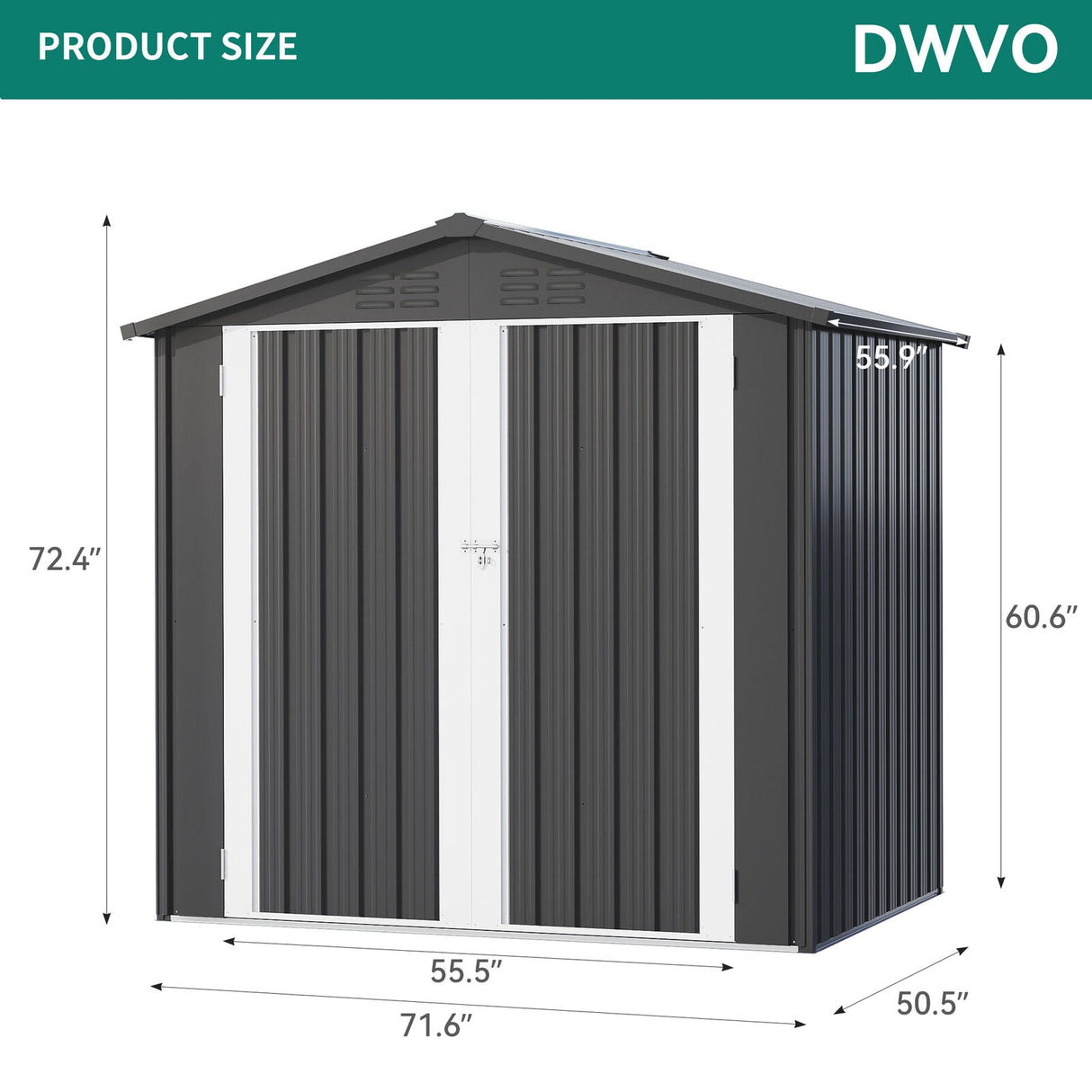 6' x 4' Outdoor Storage Heavy Duty Large Shed