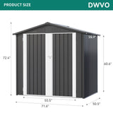 6' x 4' Outdoor Storage Heavy Duty Large Shed